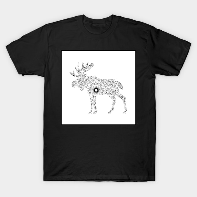 Moose Mandala T-Shirt by BilcosDesigns